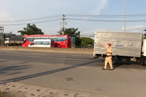 Trạm kiểm soát giao thông Ngã 3 Thái Lan (Quốc lộ 51) - thực hiện tốt công tác đảm bảo trật tự an toàn giao thông trên địa bàn